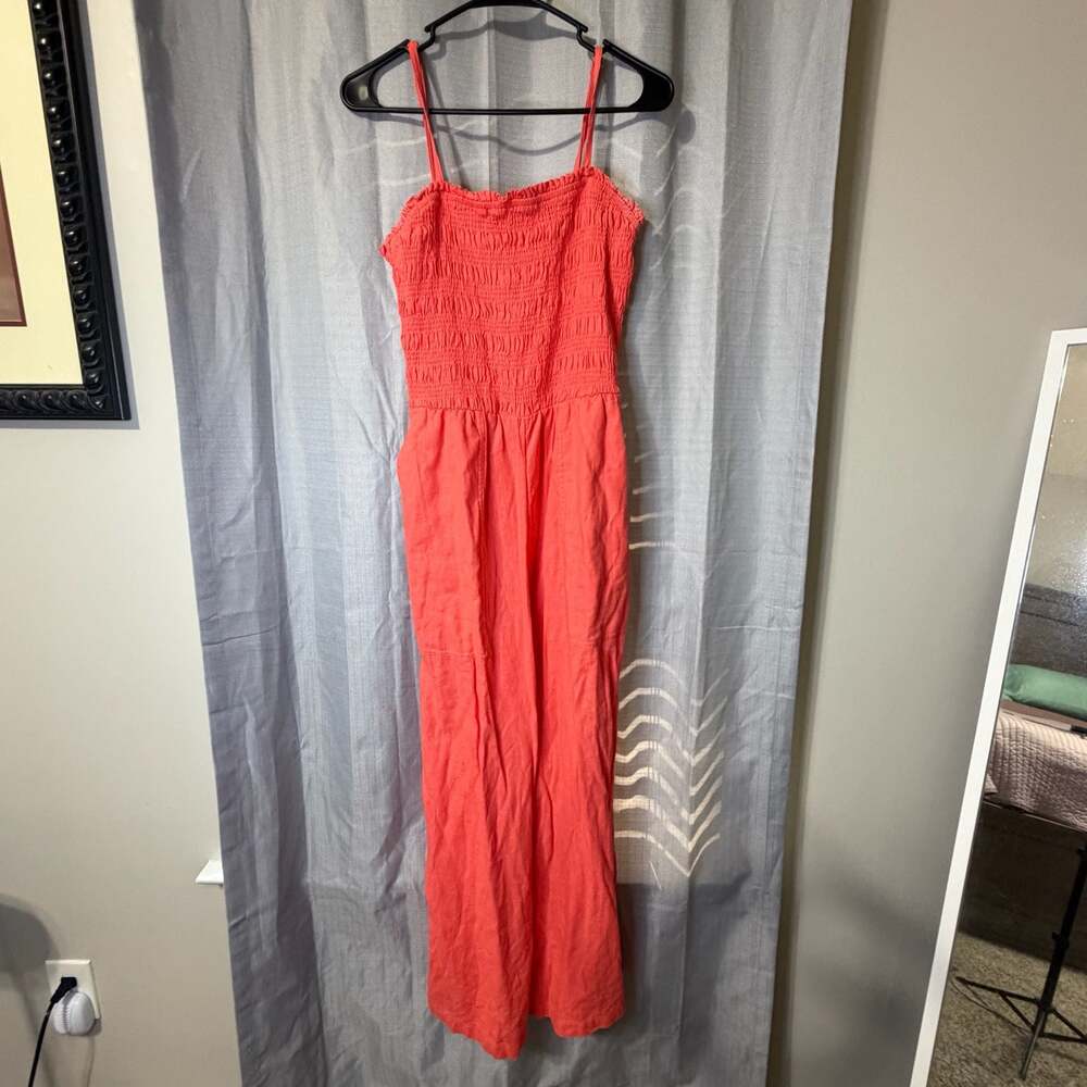 Universal Thread Smocked Bodice Coral Jumpsuit S